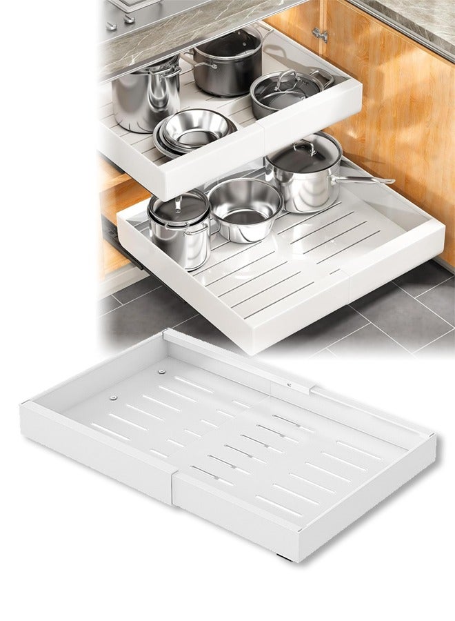 Pull out Cabinet Organizer,Expandable Slide Out Pantry Shelves,Heavy Duty Kitchen Organizer,with Adhesive Nano Film,High Load-Bearing Capacity,for Kitchen Cabinets, Living Room, Home, Pots, Pantry